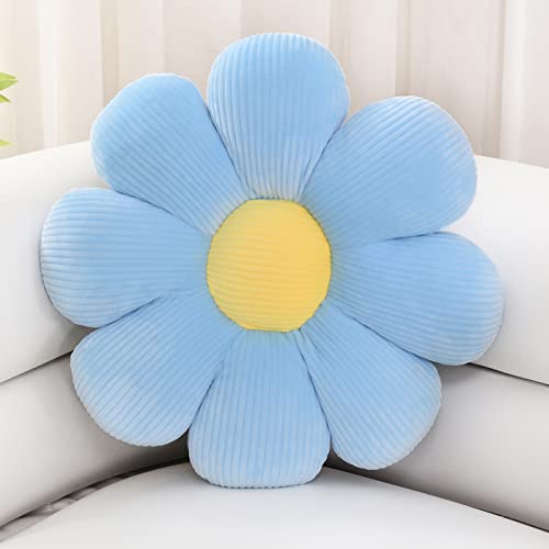 Sioloc Flower Pillow Shaped Throw Pillow Butt Cushion Floor Pillow,Seating Cushion,Cute Room Decor & Plush Pillow for Bedroom Sofa Chair(Blue,15.7'') - color: Blue