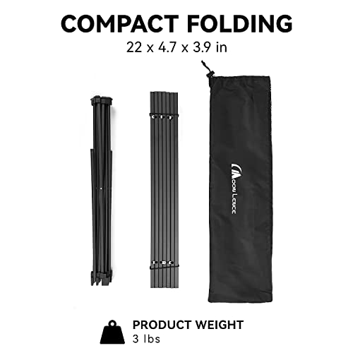 MOON LENCE Ultralight Folding Camping Table, Compact,Portable with Carry Bag, for Outdoor Cooking, Picnic, Camp, Boat, Travel (Black - M) - color: Midnight Black, size: Medium
