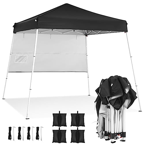 HOTEEL 10x20 Pop Up Canopy Tent Heavy Duty, Commercial Outdoor Canopy Tents for Parties Event Wedding, Party Tent All Season Wind UV 50+ & Waterproof Gazebo with Roller Bag, Thickened Legs - color: Black, size: 10x10FT (No Walls)