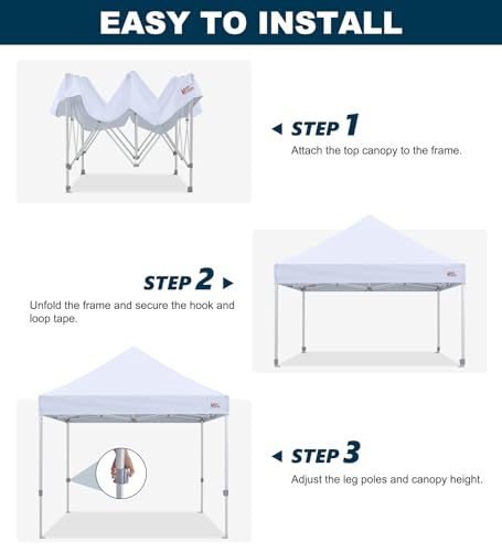 MASTERCANOPY Pop Up Canopy Tent Commercial Grade 10x10 Instant Shelter (White) - color: White, size: 10x10