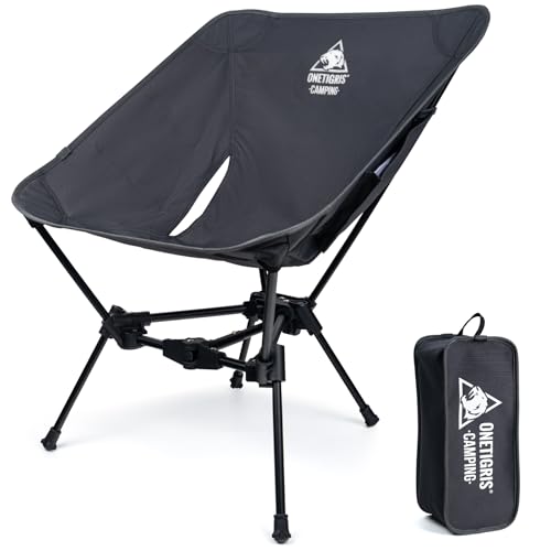 ONETIGRIS Tigerblade Camping Chair, Lightweight Folding Backpacking Hiking Chair, Compact Portable 330 lbs Capacity - color: Grey