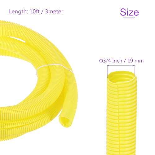 DMiotech 10ft Wire Loom Split Tubing 3/4 Inch(19 Mm) ID, Cord Protectors from Pet Flexible Conduit Cable Management for Office, Home, Garden, Yellow - color: Yellow, size: 3/4"-10ft