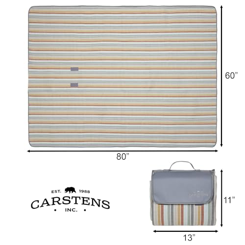 Carstens, Inc. Easy Pack Water Resistant Sandproof Woven Picnic Blanket, Lightweight Foldable Outdoor Camping Beach Mat, Large 60"x80", River Rock - color: River Rock