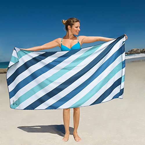 Whale Flotilla Quick Dry Beach Towel Oversized (35"x70"), Microfiber Sand-Free Beach Towels, Extra Large Compact Pool Travel Accessories, Aqua - color: Cabana Aqua, size: 70.00" x 35.00"