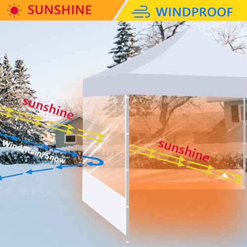 Clear Sidewall, Transparent Canopy Walls, Canopy Side Wall for 10x10 Pop Up Canopy - Straight Leg, Outdoor Instant Canopies Sidewall,1 Pack (White) - color: White - Spliceable
