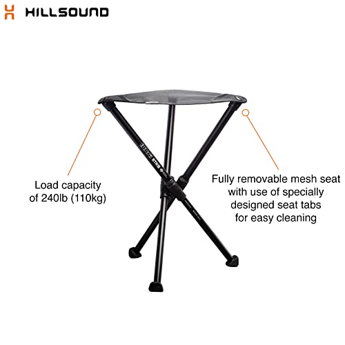 Hillsound BTR Stool for Ultralight Backpacking & Hiking, Lightweight Camping Chairs, Compact Portable Outdoor Seat, Hunting Adventures, Durable Tripod Design, Made in Korea - color: Black, size: 17"