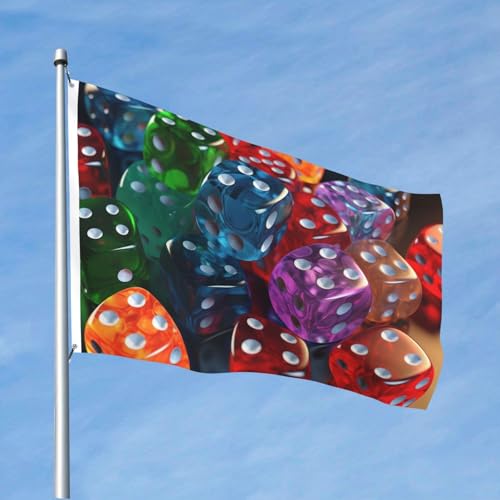 Games Dice Set Flag 4 X 6 Ft Double Sided Vertical Garden Flag Seasonal Holiday Banner With Brass Grommets Photo Backdrop Yard Flag For Outdoor Indoor Home Decor