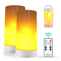 2PCS LED Flame Light, USB Rechargeable Flame Lamp with Remote & Timer, Waterproof Dimmable Flameless Candles Light for Home Party Garden Camping Halloween Christmas Decoration