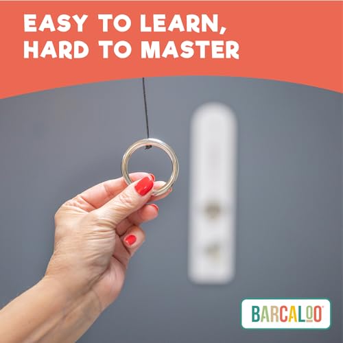 Barcaloo Hook and Ring Game with Bottle Opener and Magnetic Bottle Cap Catch - Adult Ring Toss Game for Both Indoor and Outdoor Use - color: White