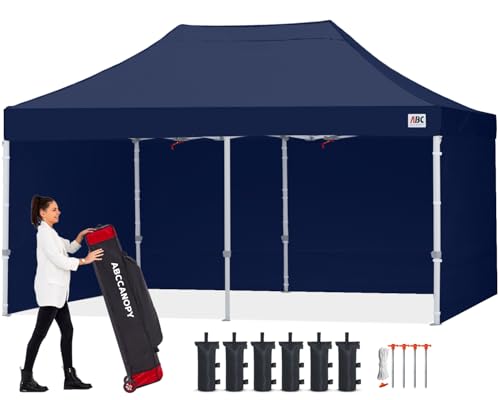ABCCANOPY Easy Pop Up Canopy Tent with Sidewalls 8X16 Commercial -Series, Navy Blue - color: navy blue, size: 8X16