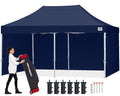 ABCCANOPY Easy Pop Up Canopy Tent with Sidewalls 8X16 Commercial -Series, Navy Blue - color: navy blue, size: 8X16