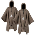 ONETIGRIS Camping Blanket Poncho with with Recycled Synthetic Insulation,Wearable Hoodie Blanket | Ultralight Water-Resistant Warm Camping Blanket for Outdoor, Hiking, Stadium - color: 2pcs-brown