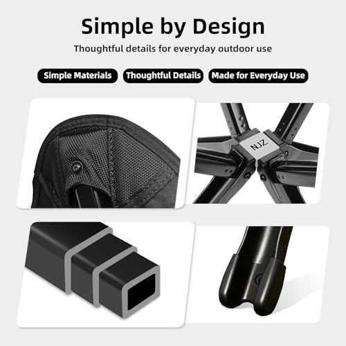 Premium Camping Chair, Folding Outdoor Chair with Aluminum Frame, Sturdy and Durable Portable Chair for Camping, Fishing, RV Travel, All-Weather Use - color: Black, size: E