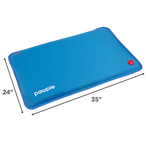 Pawple Dog Cooling Mat Pet Pad for Kennels, Crates and Beds, Thick Foam Base 32" x 22"