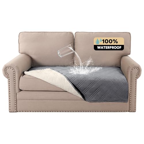 PrinceDeco Waterproof Couch Covers for Pets Thick Dog Blanket 40x48 Inch Non-Slip Pet Bed Cover Protect Furniture Couch Sofa Car Outdoor for Puppy Cat Kids,Grey - color: Grey, size: Seat-Loveseat