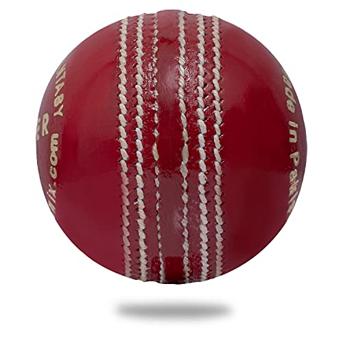 Gold Cricket Ball - 5oz Leather Ball for Cricket Net | Red Ball for Junior Sport Game - size: 3-Pack
