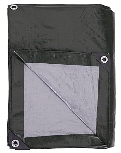 Kotap 10 x 20 Ft. Heavy-Duty Protection/Coverage Tarp, 8-mil, Reversible, Multi-Use, Waterproof, Green-Silver, (TGS-1020) - size: 10 X 20 Ft., style: Heavy-Duty 137 GSM Green/Silver