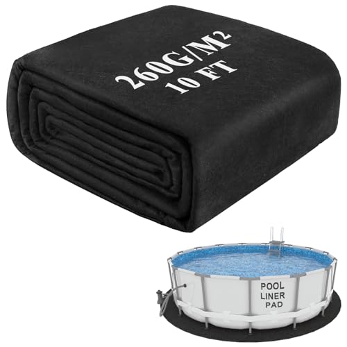 Pool Pads for Above Ground Pool, 10FT Round Under Pool Mat Made of Durable and Prevents Puncture Geotextile Material to Protection and Extend The Life of Inflatable Swimming Pool or Hot Tub Liner - size: 10FT