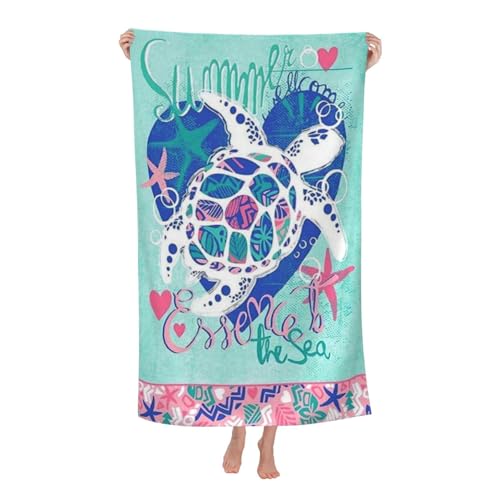Cute Sea Turtle Beach Towel for Men/Adults, Personalized Microfiber Beach Towels Bulk, Quick Dry Beach Towel for Pool, Lightweight Bath Towels Oversized Clearance 30"x 60" - color: Turtle2, size: 30"x 60"