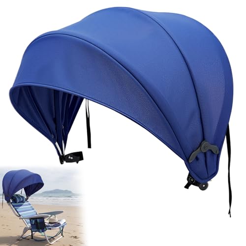 DaisyInner 1 Pcs Beach Chair Umbrella Canopy Extra Large Foldable Chair Sun Shade with Adjustable Clamp for Beach Camping Fishing Lounge Outdoor (Dark Blue) - color: Dark Blue