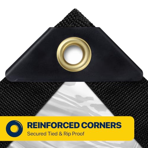 Seal Skin Covers Waterproof Clear Tarp 20x30 FT, 20 Mil 18 OZ 560 GSM Heavy Duty Transparent Vinyl Tarpaulin with Grommets - size: 20' X 30'