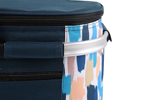ALLCAMP Picnic Basket - Insulated Cooler, Thickening Foldable Picnic Basket with Removable Baskets & Sewn-in Frame, Basket for House Warming Gifts New Home(Graffiti Pattern) - color: Graffiti Pattern, size: Medium