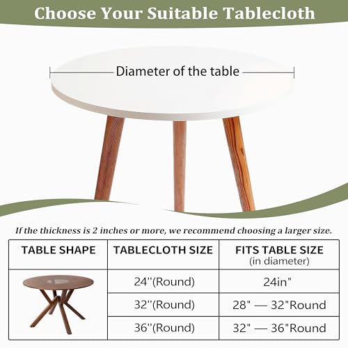 Round Fitted Tablecloth with Elastic Round Outdoor Tablecloths Round Elastic Tablecloth for Tables Waterproof Wipeable Table Cover for Picnic,Camping,Dinner (28''-32'') - color: Blue, size: 32" (Round)