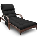 Outdoor Chaise Lounge Chair Cushion, Waterproof Outdoor Chair Cushions for Patio Furniture, 71 x 21 x 4 Inches Replacement Chaise Lounge Cushion with Ties (Black) - color: Black