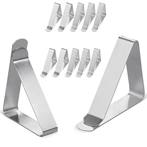 Large Tablecloth Clips [USA Based Brand]- 12 Pack Stainless Steel, Rust Proof Table Cloth Holding Clip - Perfect for Folding, Picnic, Party, and Outdoor Tables-Fits for 1.8~3 Inch Thick Table - color: Large 12 Pack (for 1.8 ~ 3inch)