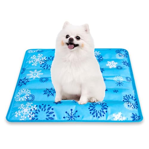 Dog Cooling Mat, Pet Washable Non-Toxic Summer Dogs Cats Cooling Pads Sleeping Kennel Mats Cool Ice Blanket for Indoor & Outdoor Dog Beach Essentials Gray 17.8 * 17.8IN - size: 17.8*17.8