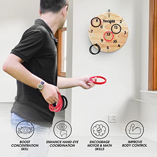 Yes4All Ring Toss Wall Game/Indoor & Outdoor Game for Adults, Camping, Party - color: Natural wood