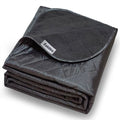 Large Outdoor Waterproof Blanket-Quilted Extra Thick Fleece Windproof Warm Includes Stuff Sack Shoulder Strap Machine Washable,55"x78"-Black - color: Black