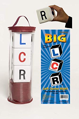 LCR Big Left Center Right™ Dice Game - Zip Bag (Red) - color: Red