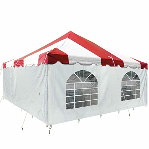Party Tents Direct 20'x 20' Weekender Canopy Pole Tent with Sidewalls - Easy Up Canopy Tent with 80 Person Capacity - Outdoor Canopies for Parties, Weddings, and Events (Red/White) - color: Red, size: 20' x 20'