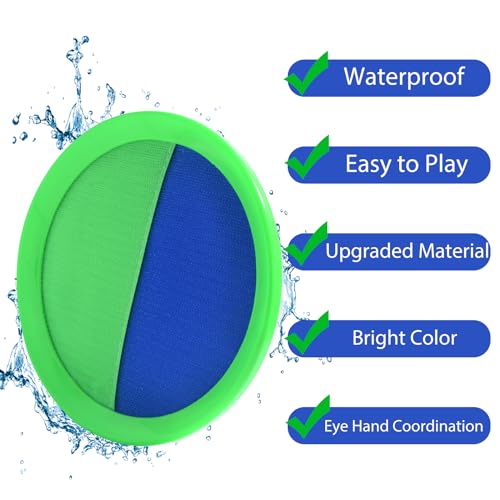 Toss and Catch Ball Set, Paddle Catch Ball and Toss Game for Kids, Great Beach Games/Backyard Games/Outdoor Games for Kids and Family - size: 2 Paddles, 2 Balls