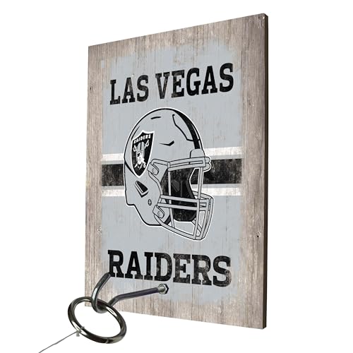 FANMATS 63444 NFL - Las Vegas Raiders Hook and Ring Game | Gray | 11"x8"x0.25" | Primary Helmet with Team Name