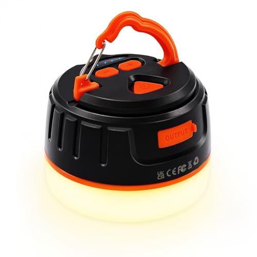 Yonktoo Rechargeable LED Camping Lantern, 300H Runtime, 6400mAh, IPX5 Waterproof Tent Light for Camping, Hiking, Power Outages, Home, Emergency - Standard Edition,Orange - color: Orange, size: Standard Edition