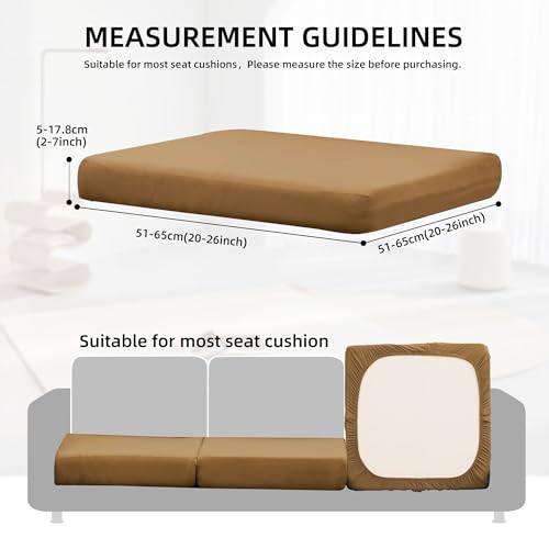 12Pcs Outdoor Cushion Covers, Patio Cushion Covers,Stretch Elastic Slipcovers, Replacement Washable & Reusable Furniture Protector for Patio Couch (Camel Color,Cover Only) - color: Camel Color, size: 12Pcs-Solid color