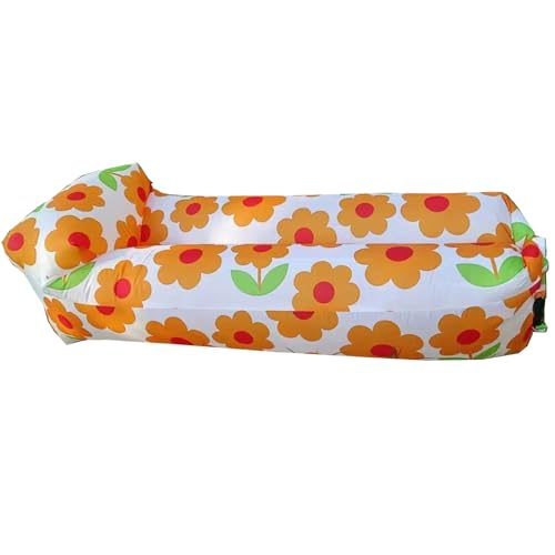 Inflatable Couch for Camping,Inflatable Lounger Air Sofa Chair,Portable Festival Couch for Outdoor, Beach, Hiking, Picnics, Music Festivals (Sunflower) - color: Sunflower