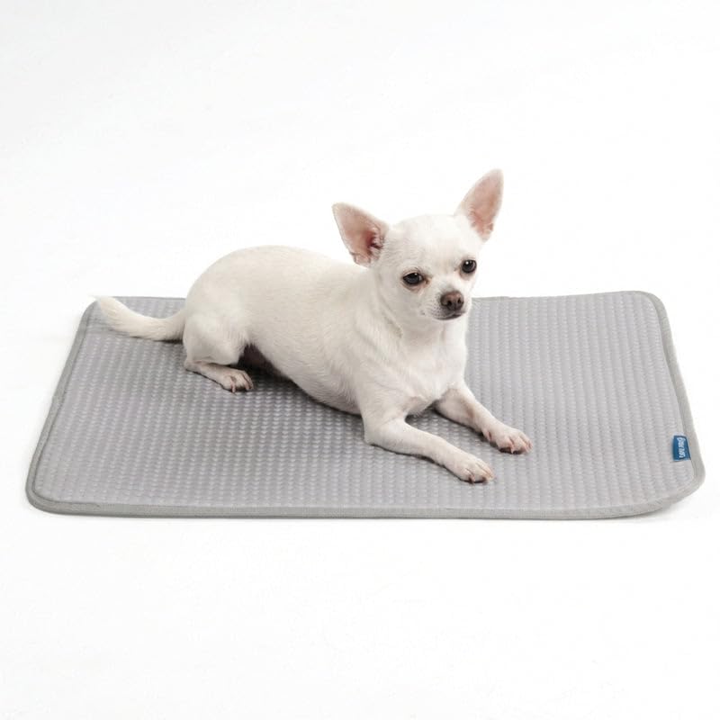 Spark Paws Cooling Mat for Dogs - Self Cooling Dog Mat & Pet Cooling Pad for Large, Medium & Small Dogs - Non-Toxic, Non-Gel Washable Cooling Bed - Waffle Grey - Size S - color: Waffle Grey, size: Small