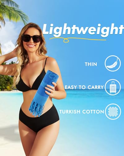 Genovega 6 Packs Oversized Turkish Beach Towel 74"x38" Thin Quick Dry Sand Free Pool Swim Towels Large XL Adult Clearance Blanket Travel Vacation Accessories Essentials Mulite Shark Turtle - color: Shark Turtle Flamingo Coconut Tree Pineapple Lobster