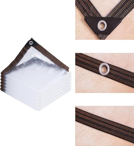 10' x 13' Clear Poly Tarp Heavy Duty with Grommets for Henhouse Porch Greenhouse Camping - size: 10FT X 13FT