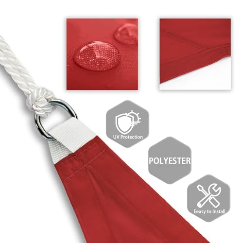 Patio Paradise 8' x 11'10" Sun Shade Sail Waterproof Red Rectangle Shade Canopy UV Block Tarp Cloth Outdoor Patio Cover for Garden Backyard Deck Awning - color: Red, size: 8' x 11'10"