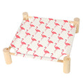 Patas Lague Cat and Dog Hammock Bed for Small Dogs, Brethable Wooden Cat Pet Rabbit Elevated Cooling Outdoor Bed Cots Furniture for Summer Flamingo - color: Flamingo