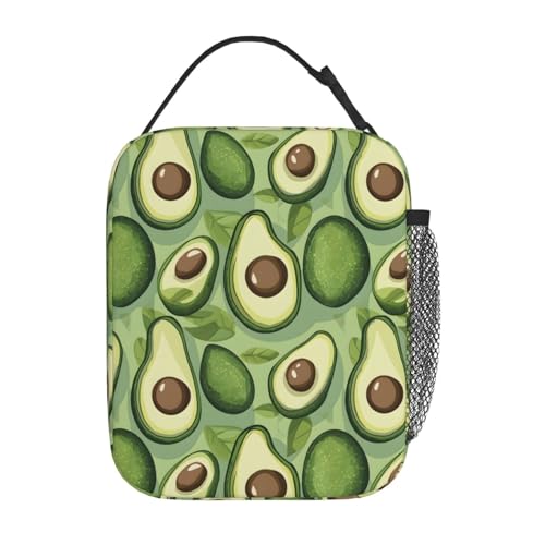 Avocado Lunch Box Insulated Lunch Bag for kids Girls Boys Women,Reusable Lunch Box Containers for Women Men,Durable Cooler Tote Bag Lunchbox for Office/School/Picnic - color: Avocado02