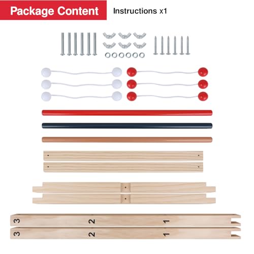 GOTHINK Wooden Ladder Toss Game Set - Finished Wood Toss Set with Ladder Ball Bolos - Indoor & Outdoor Game for Kids & Adults - color: Wooden Ladder Toss