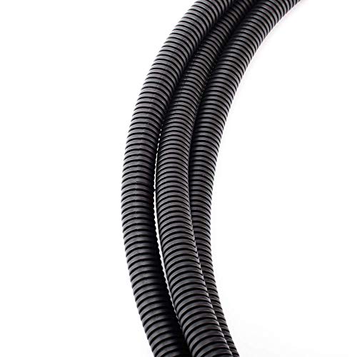 ZhiYo 13ft-1/4” 13ft-3/8” 13ft-1/2” Wire Loom Split Tubing Auto Wire Conduit Flexible Cover - color: Black, size: 13ft-1/4" 13ft-3/8" 13ft-1/2"