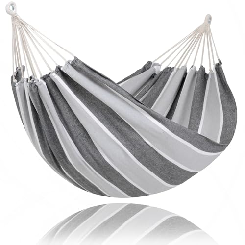SUNCREAT Hammocks for Outside, Portable Heavy Duty Tree Hammock, Dark Gray & Light Gray - color: Dark Gray & Light Gray, size: X-Large