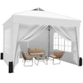 SANWAY 10x10 Pop Up Canopy Tent with Sidewalls x 4 – Easy Setup Canopy Tent, Waterproof, UV-Resistant, Portable with Carry Bag for Outdoor Events, Camping, and Backyard Parties – White - color: White (Canopy with 4 Sidewalls)