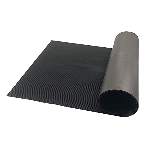 RESILIA Black V-Groove Utility Runner - Waterproof Vinyl Floor/Surface Protector, Heavy Duty Mats, Indoor Hardwood, Hard Floors, Garage, Hallway, Entryway, Kitchen, & Outdoor, 36” x 12’, Made in USA - size: 36" x 144"